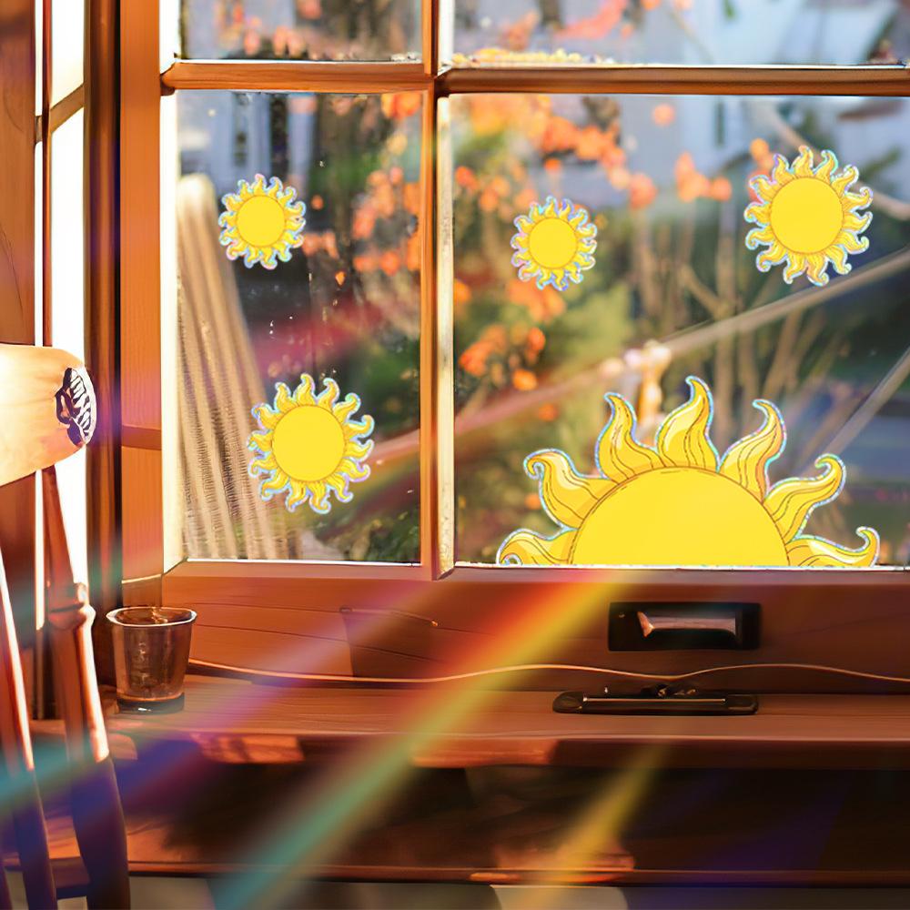 Cartoon Sonnenfänger Bunte Heimverschönerung und Dekoration Glastüren und Fenster Statische Fensteraufkleber