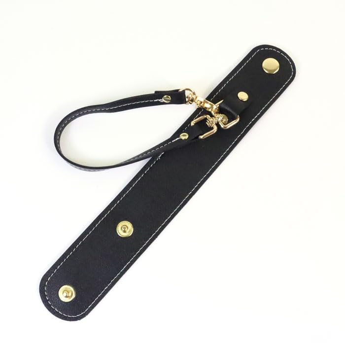 Seek. Glove Holder, PU Leather, Metallic, Gold-Colored, Unisex, Glove Scarf, Arm Cover (Brown)