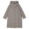 Large size winter thickened long over-the-knee loose version cotton clothes fashionable new warm women's hooded jacket