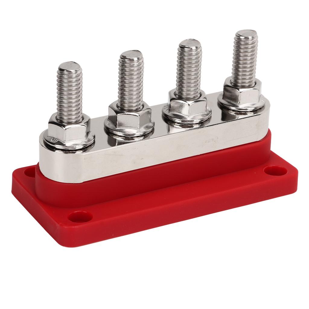Battery Bus Bar  12V to 48V 600A High Current M10 4 Stud Power Distribution Block for Car RV Boat Yacht