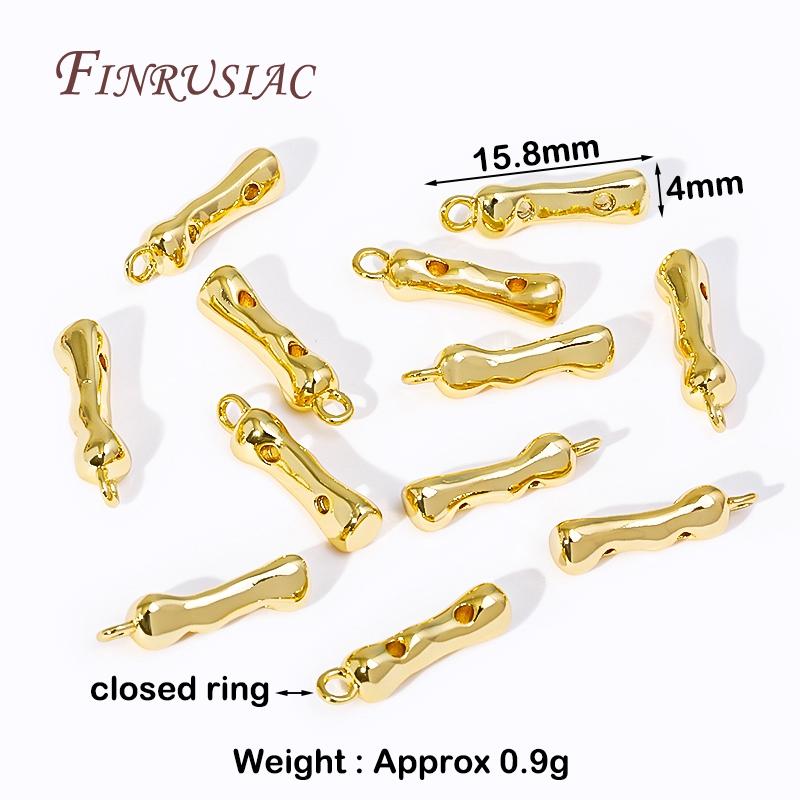 

18K Gold Plated 2 Holes Separators Bars,Irregular Shape Spacer Bar,Handmade Decorative DIY Beading Jewelry Materials 5 Pcs