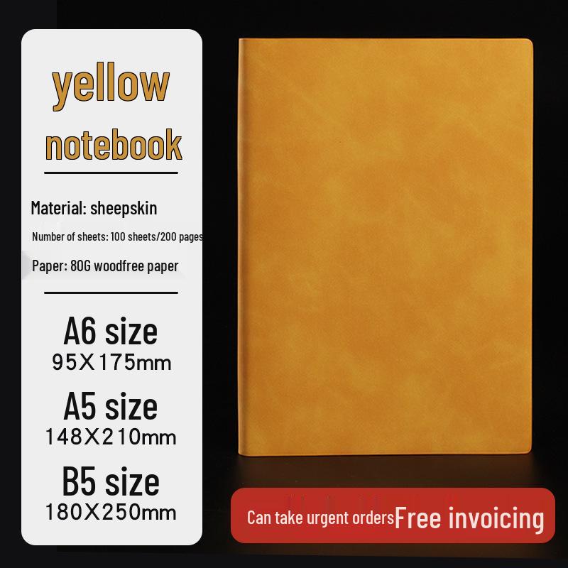 A5 Soft Sheepskin Notebook with Pen Loop & Logo Customization - Thick Journal for Business Meetings