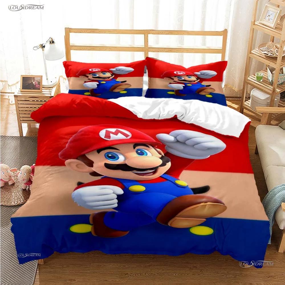 Mario Cartoon Game Cute All Season Duvet Cover Comforter Bedding Sets Soft Quilt Cover And Pillowcases Single/Double/Queen/King