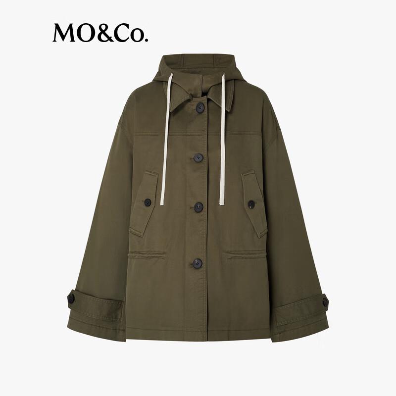 MO&Co. Women's Hooded Solid Color Jacket