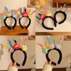 Cute Cartoon Twist Stick Hairband Women's 2023 New Hair Clip Pressed Hair Tie Wash Face Plush Headband High Skull Cap