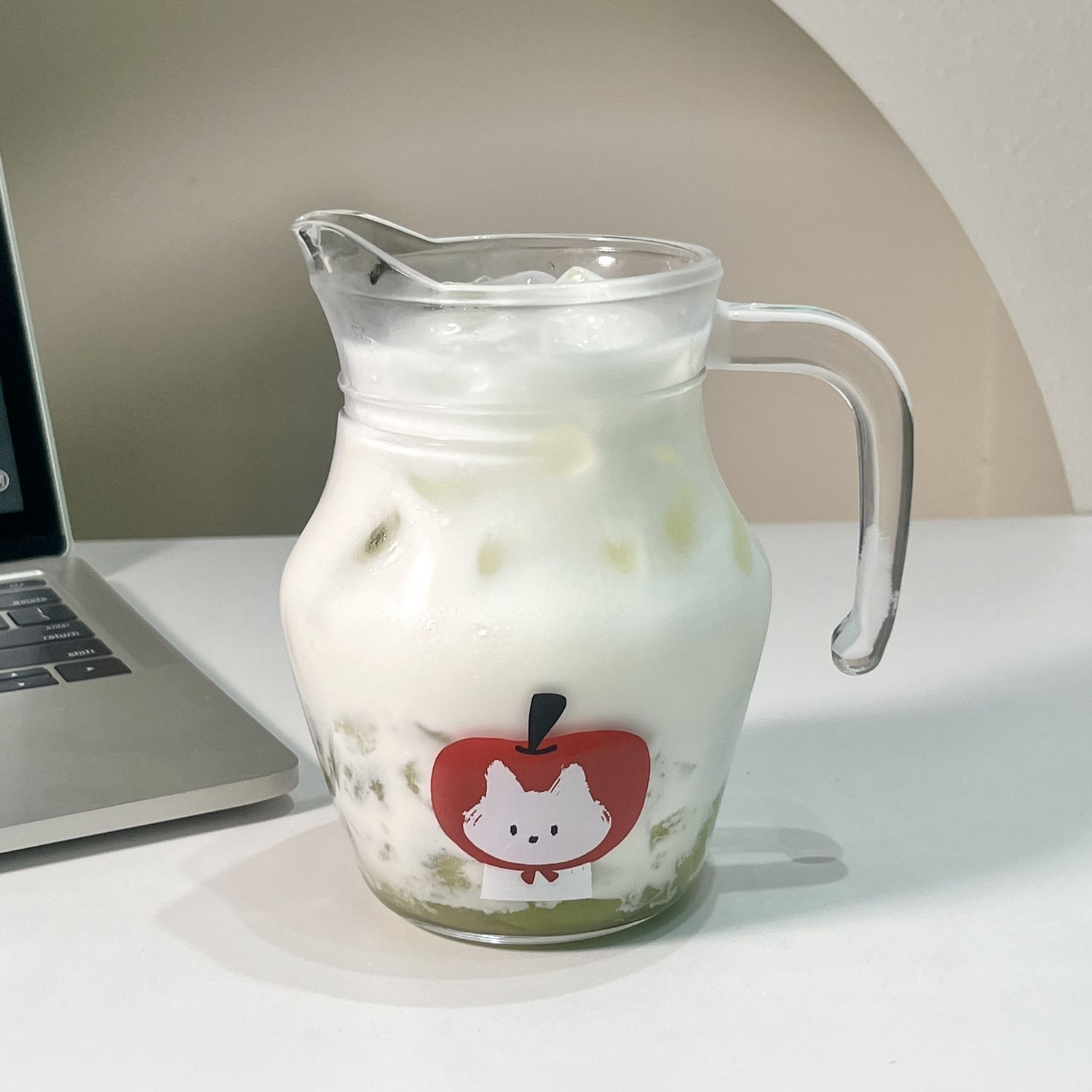500Ml Original Kitten Glass Tie Pot Glass Juice Cup Fruit Tea Beverage Cup Wine Mug Personalized Coffee Pot Cold Drink Cups 500ml