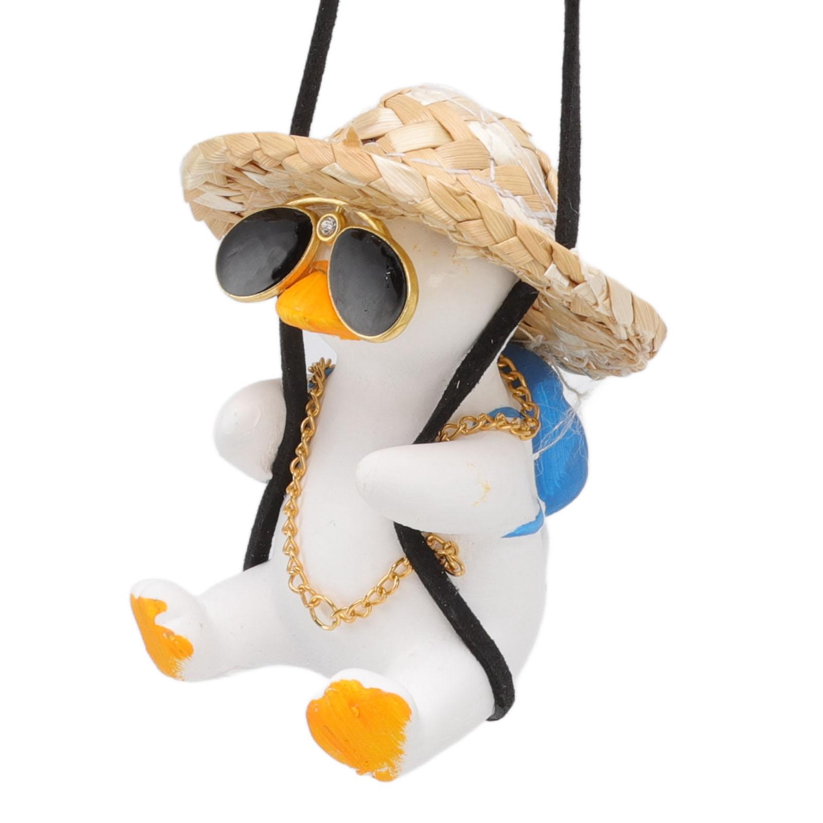

Swing Duck Car Pendant Hanging Cute Swing Duck Car Decoration for Car Rearview Mirror Sunglasses Gold Chain
