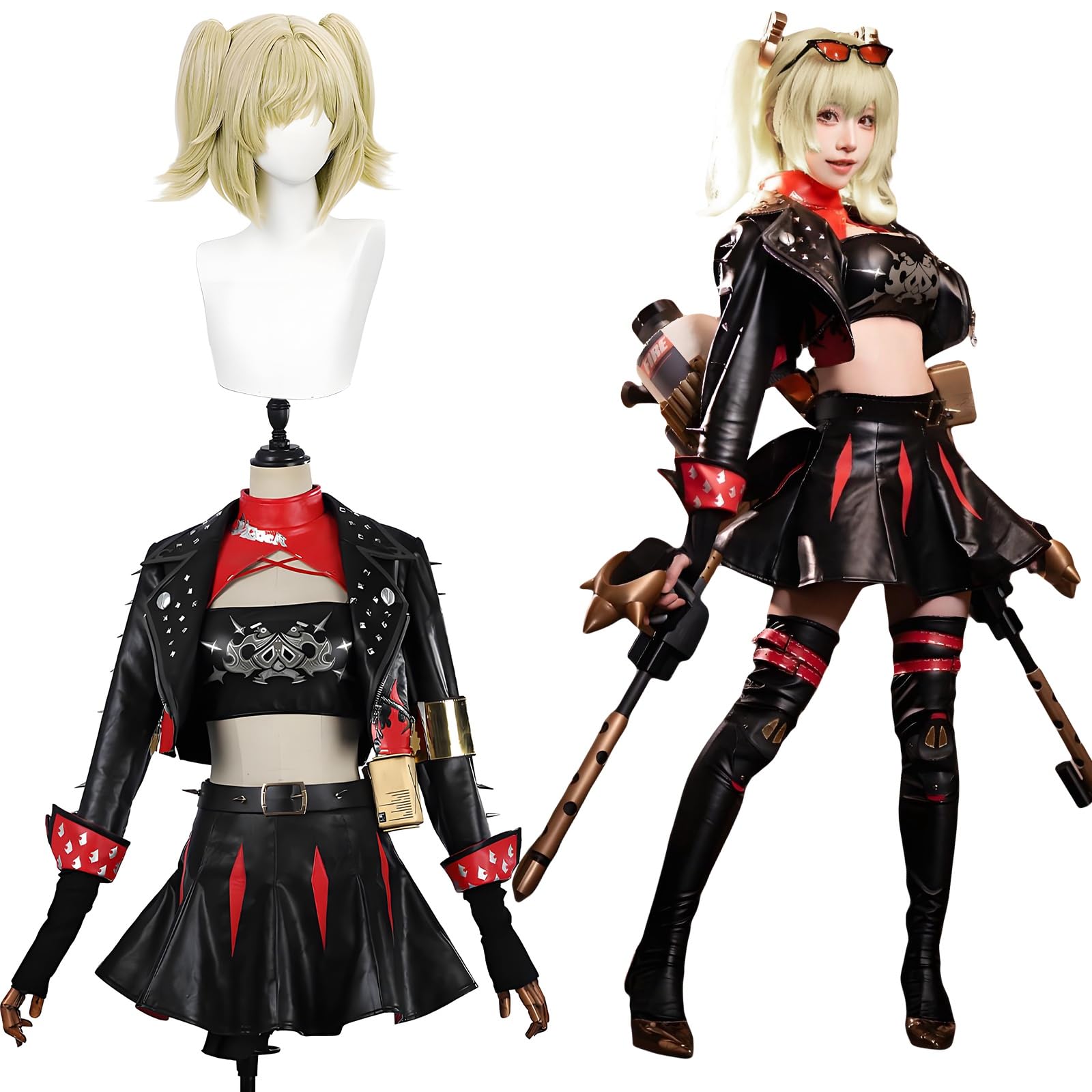 

качественный косплей Бернис Уайт с Сыном косплея для школьной сцены косплей Бернис Уайт Белый с [Хороший продукт] париком, Калидон, Дзензеро, костюм,