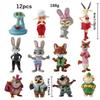 12Pcs Zootopia Cartoon Anime Figure Nick Fox Judy Zootropolis Utopia Action Figure Toys Kids Room Ornaments Cake Topper