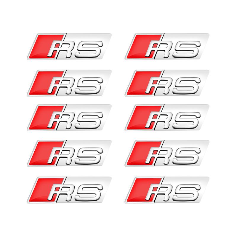 2026 2/5/10Pcs Car RS Sline Badge Steering Wheel Sticker Accessories for S1 Sline C7 A1 Q2 Q3 A4 B7 B8 B9 A3 8P 8V 8L A5 A6 C6 C5 2x