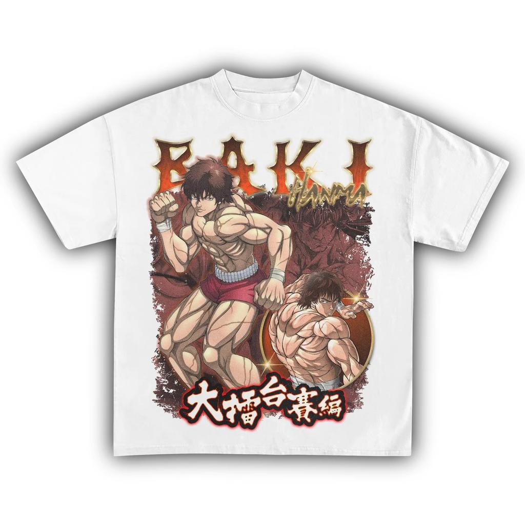 Baki Hanma Anime Graphic T-shirt, Unisex Pure Cotton Short Sleeve Streetwear Women And Men T-shirt