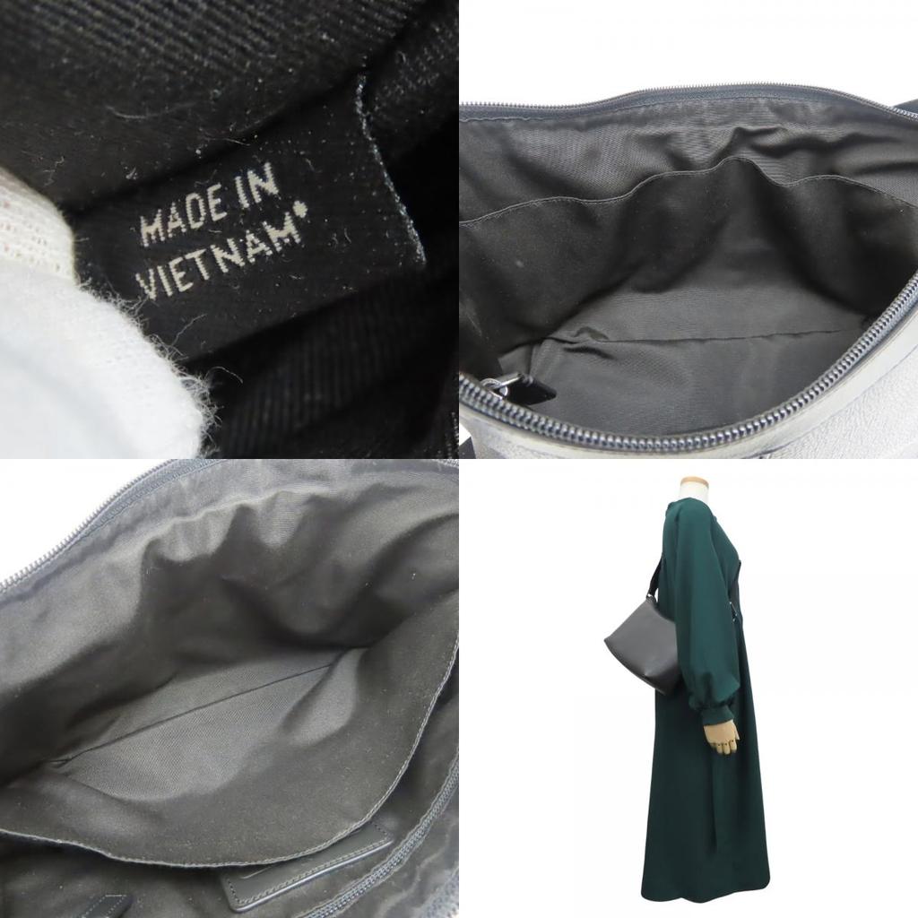 Used COACH Shoulder Bag F71431 leather Dark gray black simple