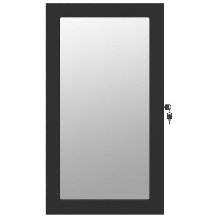 VidaXL Jewelry Cabinet with Mirror and LED Lighting Wall-Mounted Black 353230