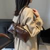 Niche Design Medieval Underarm Bag Shoulder Bag Women's High-end Soft Leather Handbag Large-capacity Bowling Bag Women