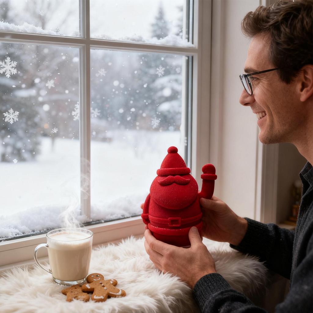 Weihnachtsmann-Figuren Winkend Beflockte Weihnachtsdekorationen Stehender Weihnachtsmann Für Weihnachtsfeier Tisch Wohnzimmer