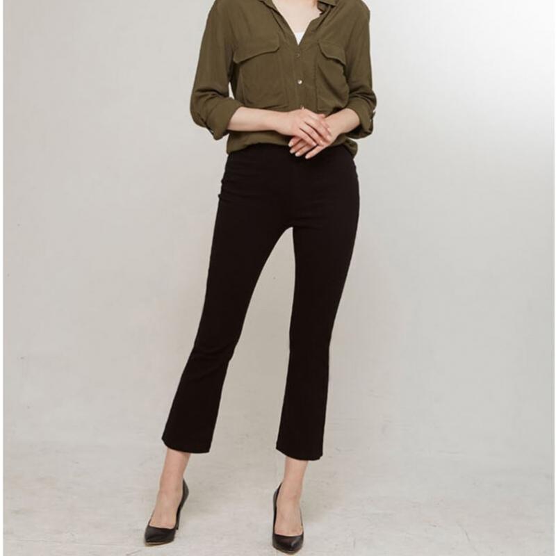 Baiyu Women Washed Banding Denim Pants Dwlw