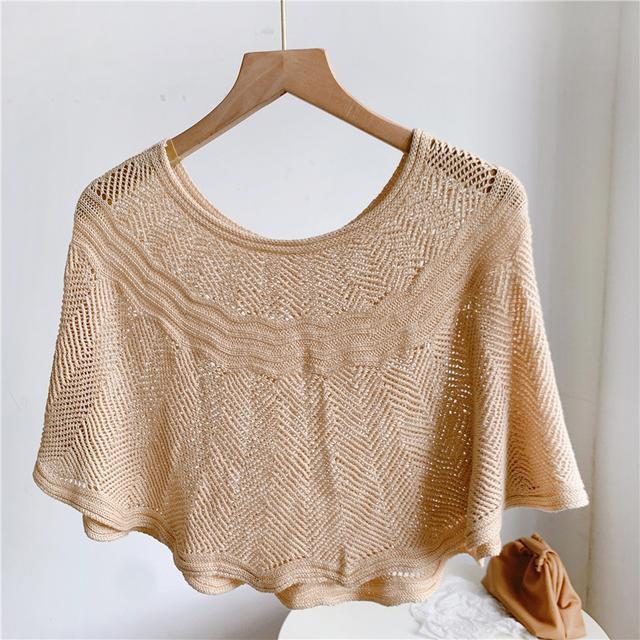 Knitted Wave Cardigan: Fashionable Snood Shawl with Neck Protection for Air-Conditioned Rooms