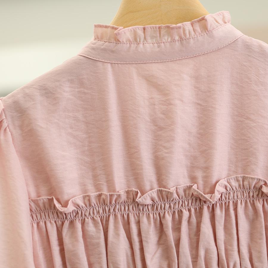 Hanfeng Dámská letní košile s volánky a rozšířenými rukávy