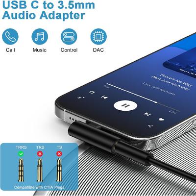 USB C To 3.5mm Headphone Jack Adapter for Samsung Galaxy A17 A16 A35 S25 Ultra S25 Plus A36 A56 A55 S24 FE S23 Z Fold Flip 7 6, Android Phone Right