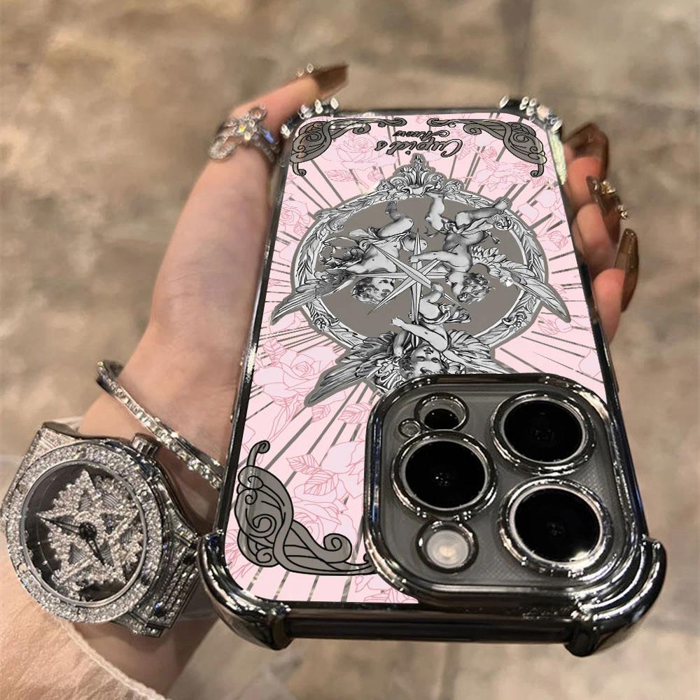 Middle Ages Retro Cupid Plating Case For Infinix Hot 40i 30 30i 10s 9 Play Smart 8 7 Note 40 Spark Go Anti Fall Airbag Cover