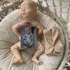 21inch Reborn Doll Kit Sleeping Baby Chase Unfinished Unpainted Doll Parts with Cloth Body and COA Kit Molde Bebê Reborn