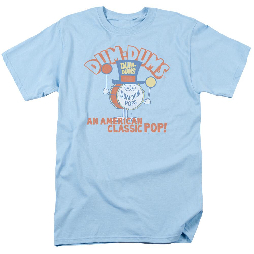 Dum-Dums Classic Pop T Shirt Mens Licensed Sucker Lollipop Candy Light Blue XXL
