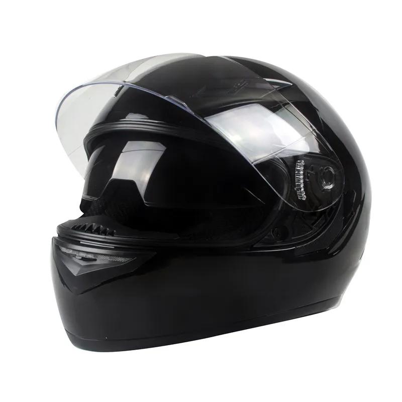 Vollvisierhelm Motorradhelm Casco Moto Motorradhelme Doppelvisier Capacete Glänzend Schwarz S M L XL XXL 55 bis 64cm