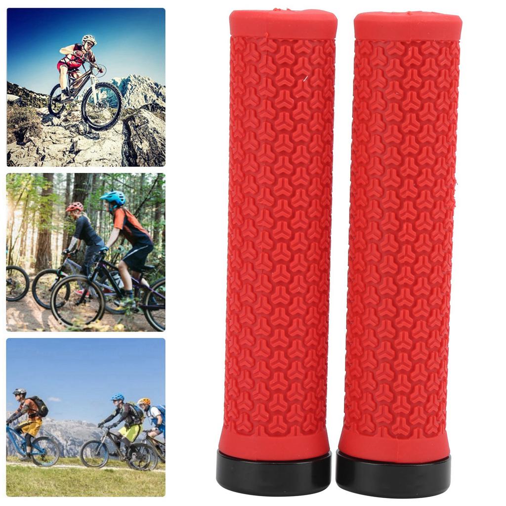 Mountain Bike Handlebar Single Locking Grips Shock Absorbing Rubber Grips