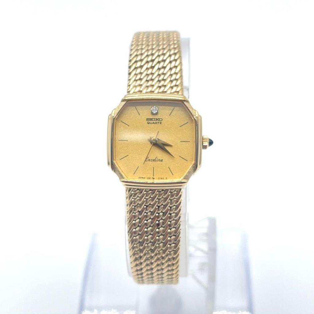 Used Working  Beautiful Condition SEIKO Exceline Diamond Ladies Watch Gold