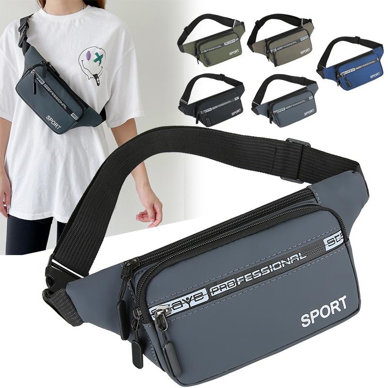 New Waist Bag, Men's, Casual Sports, Outdoor Running, Mobile Phone Bag, Fashionable, Waterproof, Waist Bag for Men