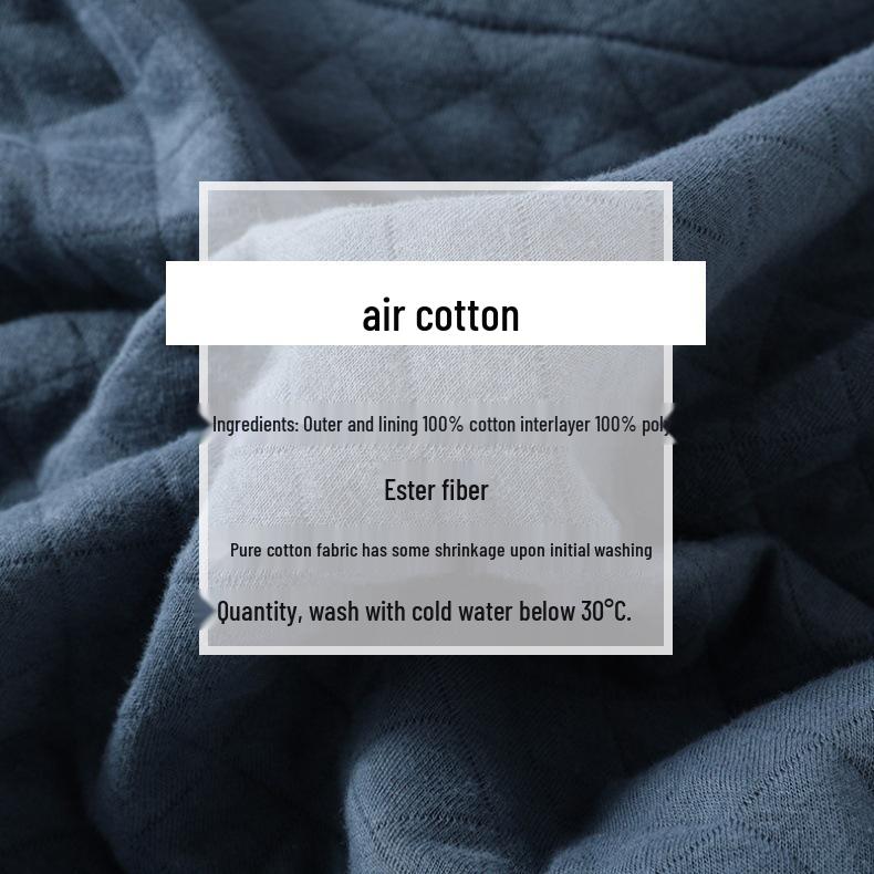 Męska Pikowana Piżama z Bawełny Powietrznej - Ciepły Zestaw z Długim Rękawem na Jesień/Zimę