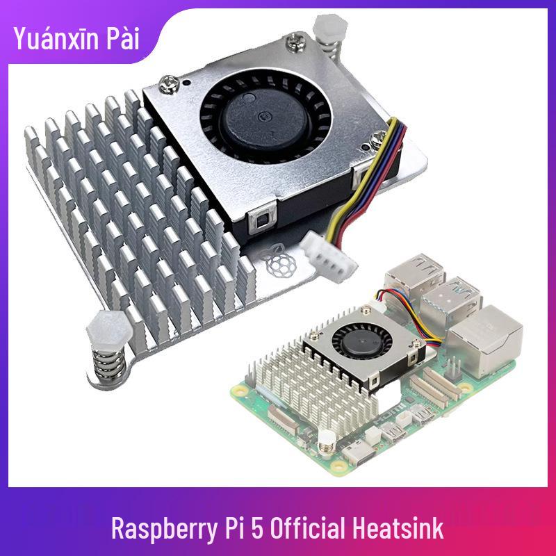 Raspberry Pi 5 Silent Cooling Fan & Aluminum Heat Sink with Fast Heat Conduction