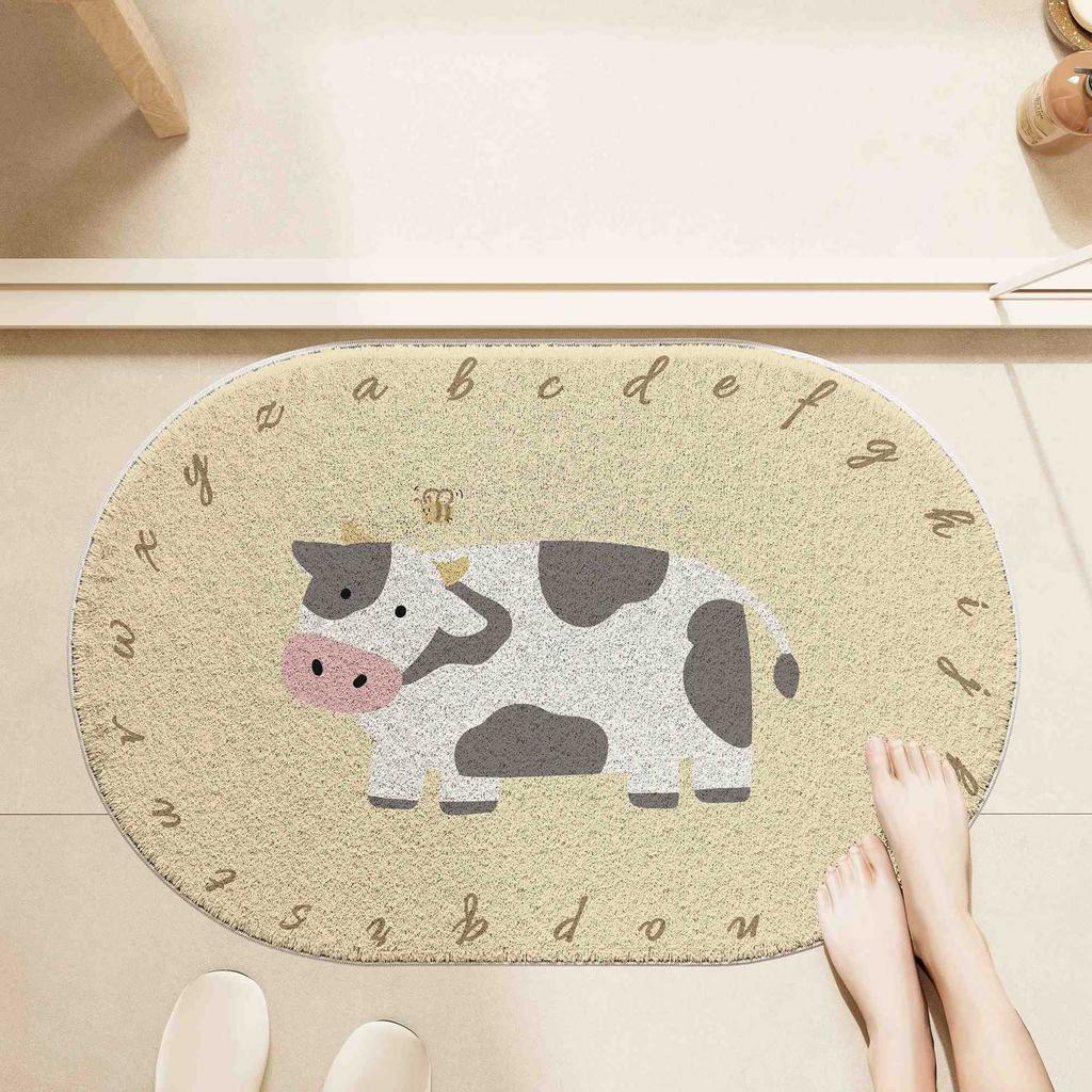 Cartoon Simple Bathroom Floor Mat Household Thickened Absorbent Imitation Cashmere Floor Mat Shower Room Non-Slip And Easy To Take Care Of Foot Mat
