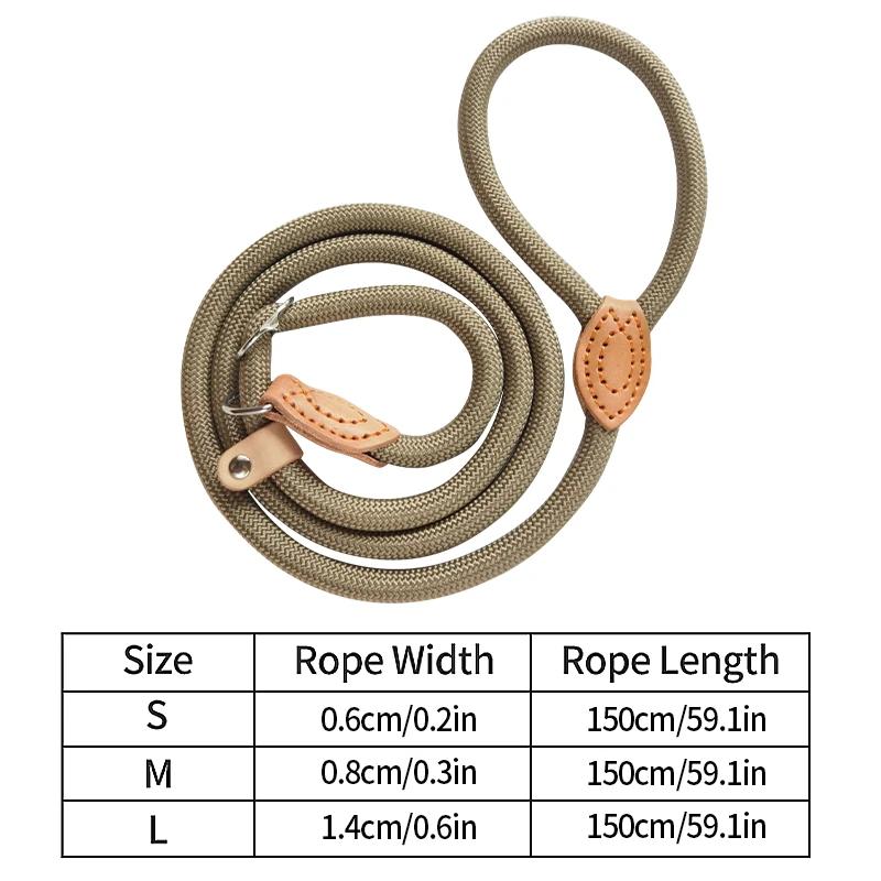 Dog Leash Slip Rope Lead Leash Heavy Duty Braided Rope Adjustable Loop Collar Training Leashes For Medium Large Dogs Accessories