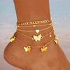 Delicate Hollow Butterfly Anklet For Women, Cute Beach Foot Chain With Lace Pendant, New Ankle Bracelet