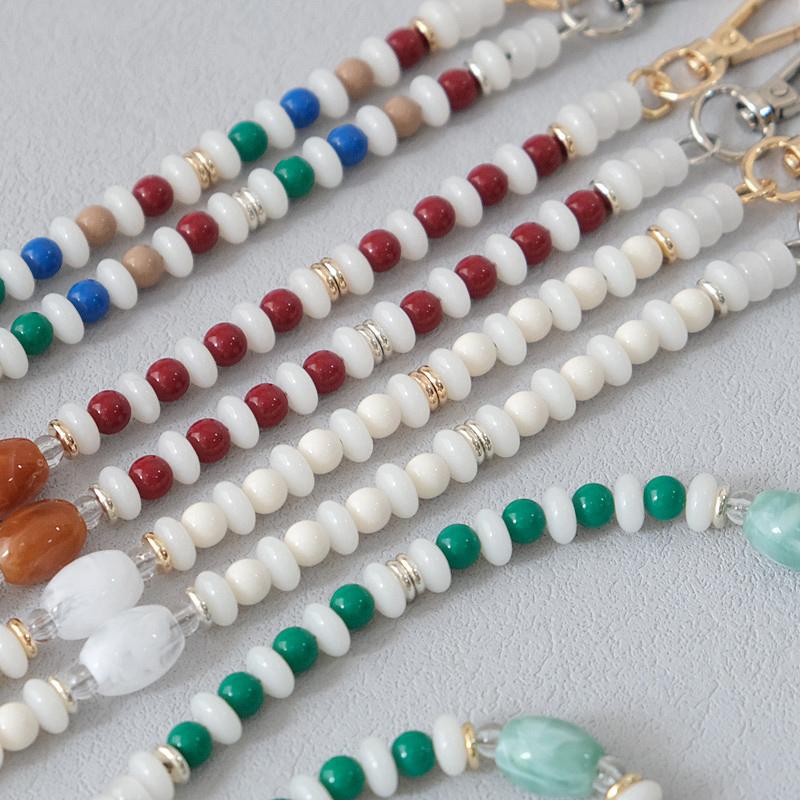 New Woman Bag Accessory Green White Candy Acrylic Resin Beaded Part Handcrafted Wristband Bag Strap Women Bag Handle Chain