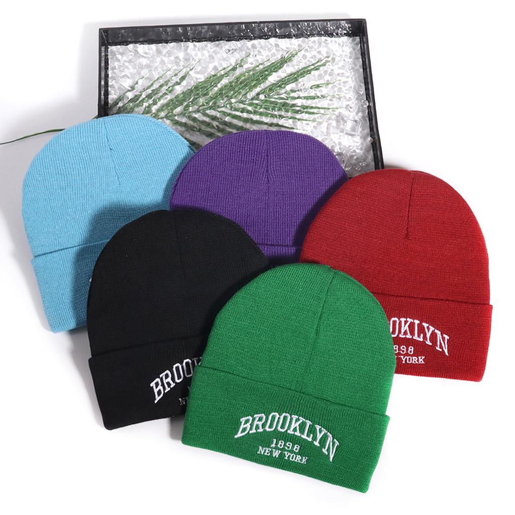 Letter Trendy Unisex Embroidery Warm Acrylic Knit Hat For Outdoor Wear Casual