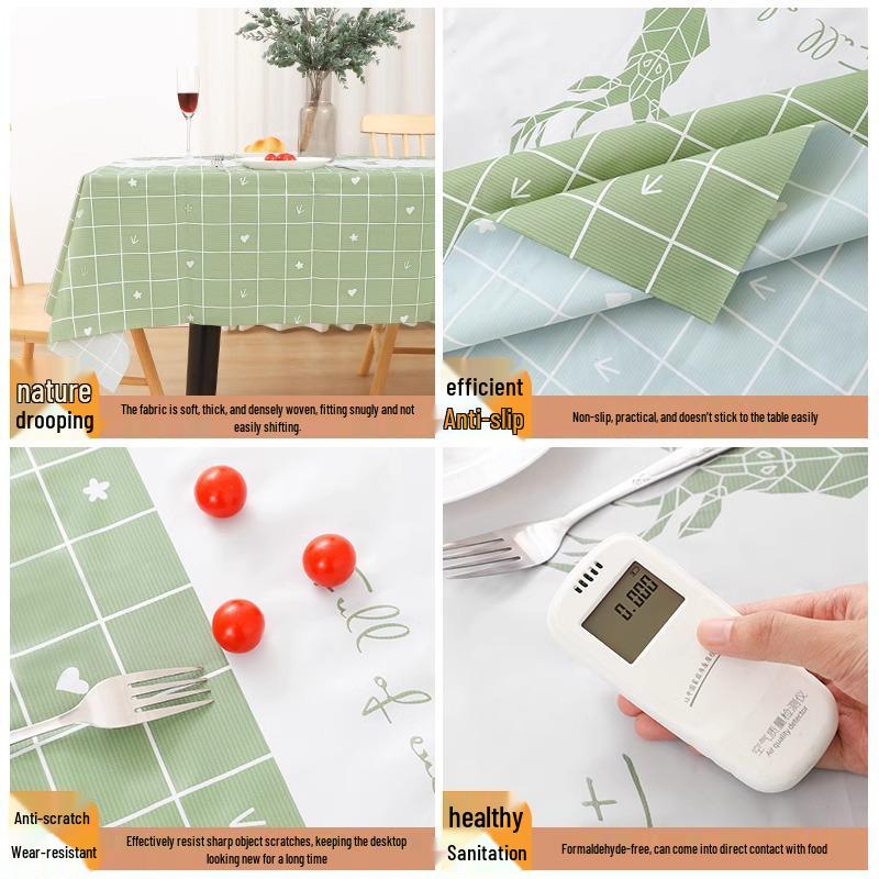 Waterproof Nordic Tablecloth: Oilproof, Scratch & Wear-Resistant, Easy-Clean Rectangular Coffee Table Cover for Outdoor Use