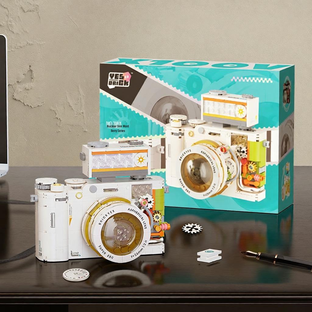 Vintage Camera LEGO Compatible Educational Building Blocks Toy for Kids, Desktop Ornament, Gift for Boys and Girls, Children's Day Present