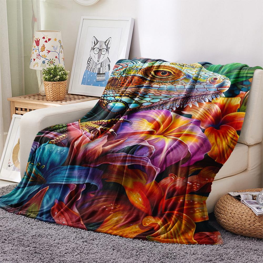 1 pièce Couverture en Flanelle Imprimée Dessin Animé, Haute Qualité Confortable pour Toutes les Saisons, Décoration de Maison, Chaleur et Confort, Parfait pour un Cadeau de Noël ou d'Anniversaire
