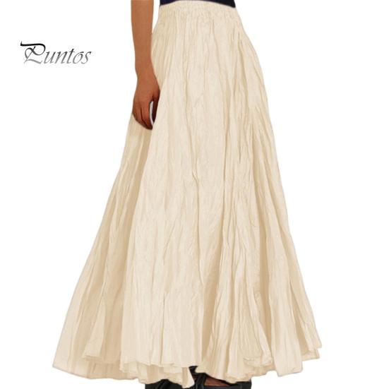 

Женская юбка, эластичная, с высокой талией, плиссированная макси-юбка, однотонная, трапециевидная, длиной до щиколотки, с большим подолом, длинная юбка, одежда для работы и отдыха S абрикосовый