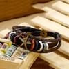 Direct Factory Sale Hand-Woven Retro Korean Style Cowhide Leather Cuff Bracelet for Men Size Adjustable Accessory