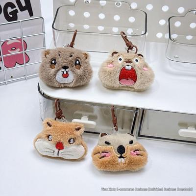 Viral Groundhog Plush Pendant: Screaming Emoji Mouse Brooch and Phone Charm Keychain