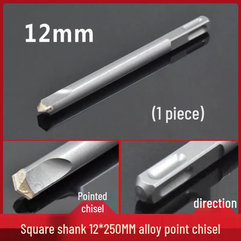 Elektryczny zestaw dłut udarowych: Uchwyt sześciokątny i kwadratowy, Szpiczaki i płaskie dłuta do rowkowania betonu i ścian