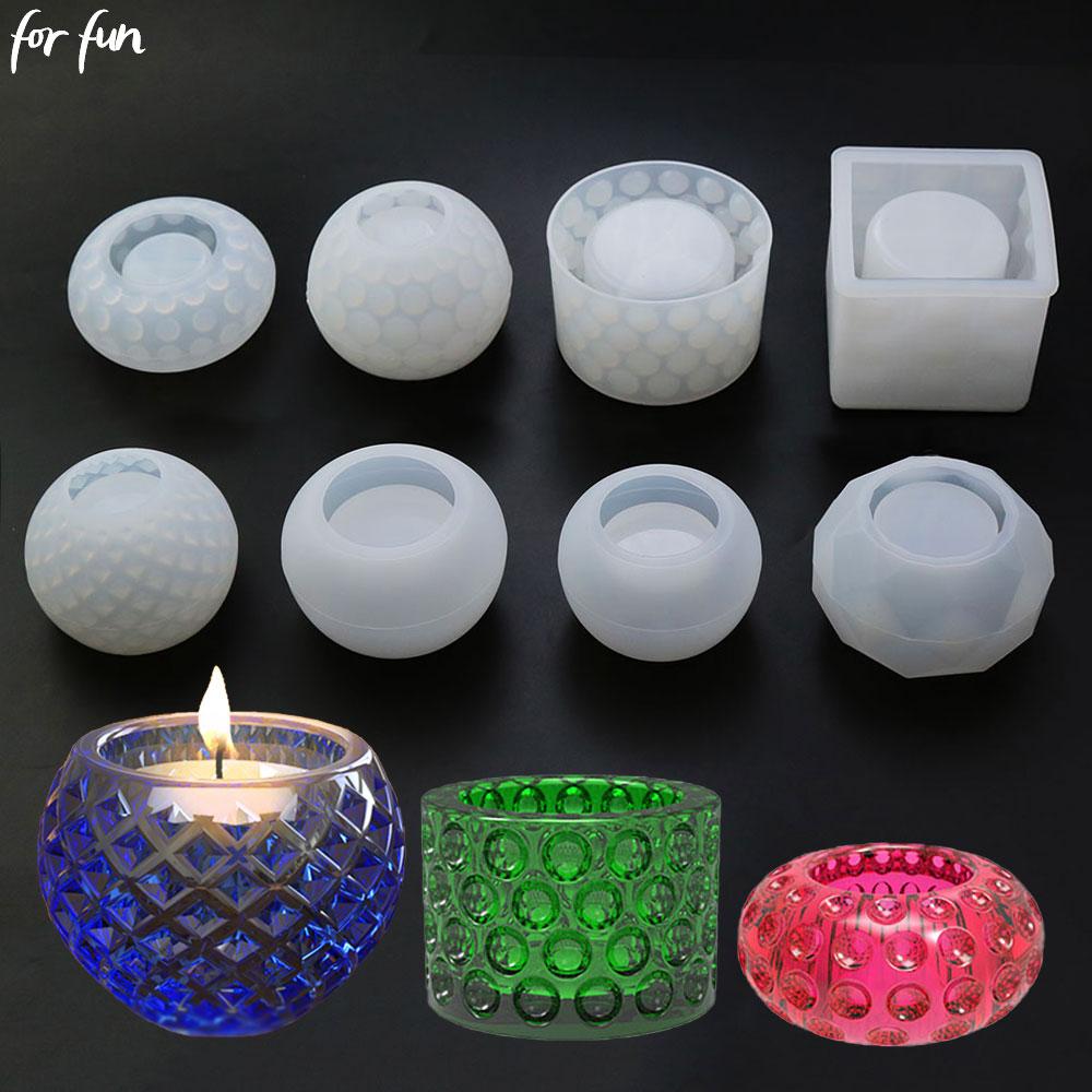 For Fun DIY Silicone Mold for Epoxy Resin Candle Holder Aromatherapy Candle Molds Clay Plaster Mould Drop Glue Mold