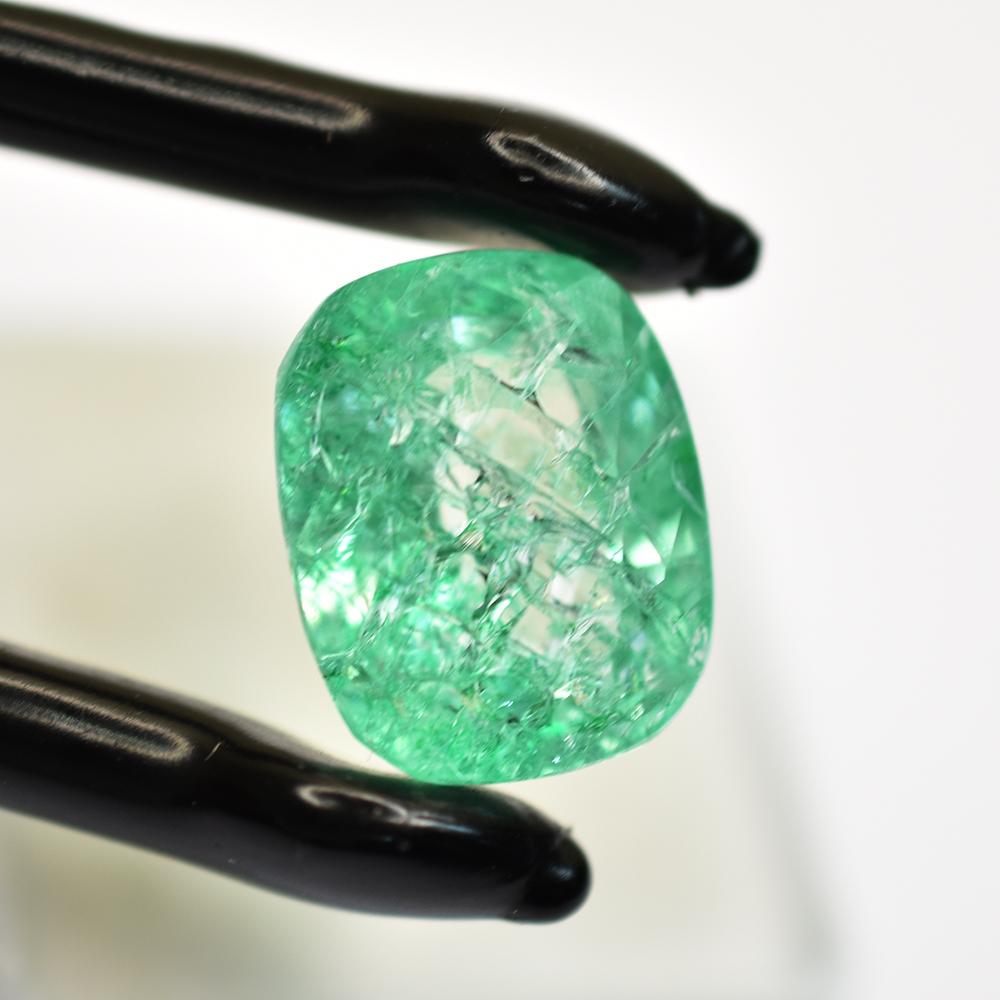 STUNNING Natural EMERALD Green Cushion Cut 14.55 Ct Certified Loose Gemstone