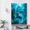 5d DIY Diamond Painting Cross Stitch Underwater World Sharks Diamond Embroidery Mosaic Full Round Drill Home Decor Arts