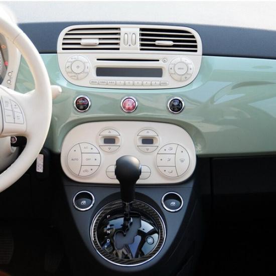 Carbon Fiber Interior Automatic Gear Shift Circle Cover For Fiat 500 2012-2015