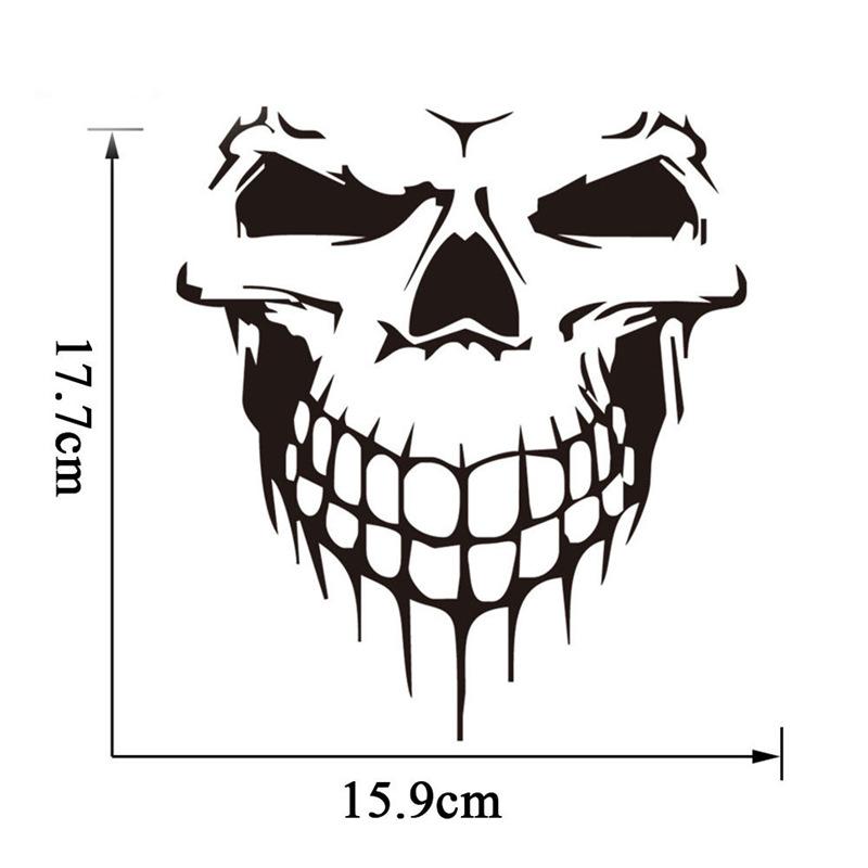 Skull Head Car Sticker Reflective Car Sticker Body Decoration Nose Cover Hood Decoration Sticker
