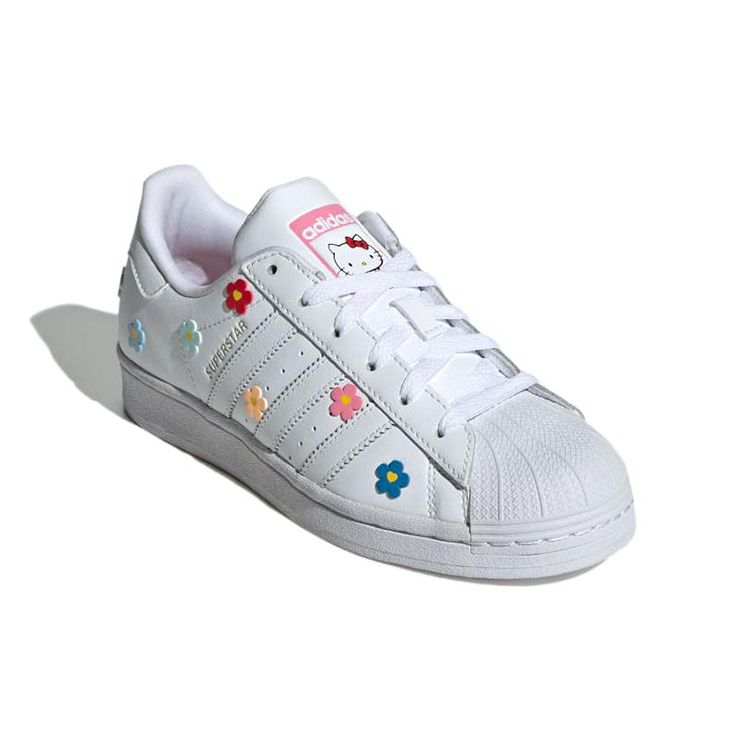 adidas Hello Kitty x Superstar J Colorful Florals Kids Sneakers White Cloud-White Core-Black ID7279